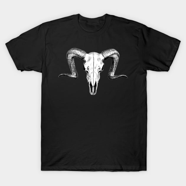 Gothic Ram Skull T-Shirt by dankdesigns